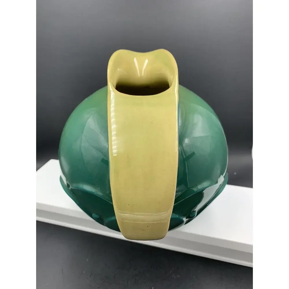 Roseville Pottery Mayfair Ball Pitcher Jug 1104-7 Forest Green Chartreuse MCM